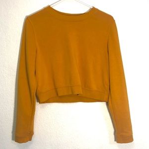 Mustard Cropped Long Sleeve Sweatshirt | M